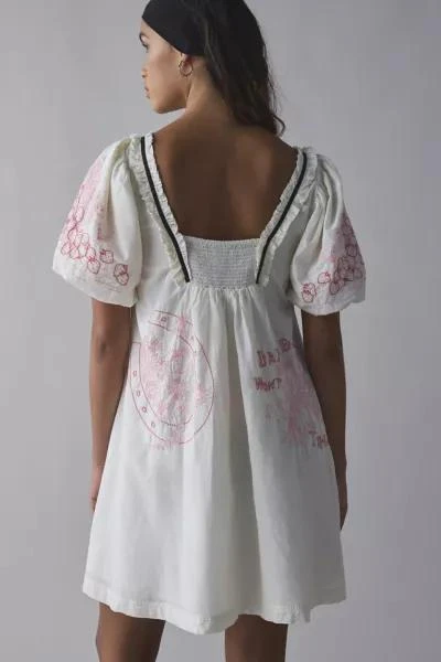 Kimchi Blue Kimchi Blue Bailey Embroidered Puff Sleeve Babydoll Mini Dress 5
