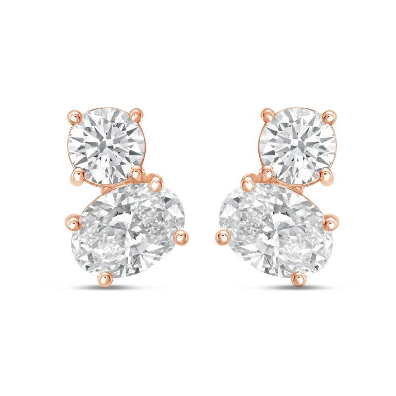 Diana M Jewels 14K YG Gold 2 Stone Earrings 8.00 Ct