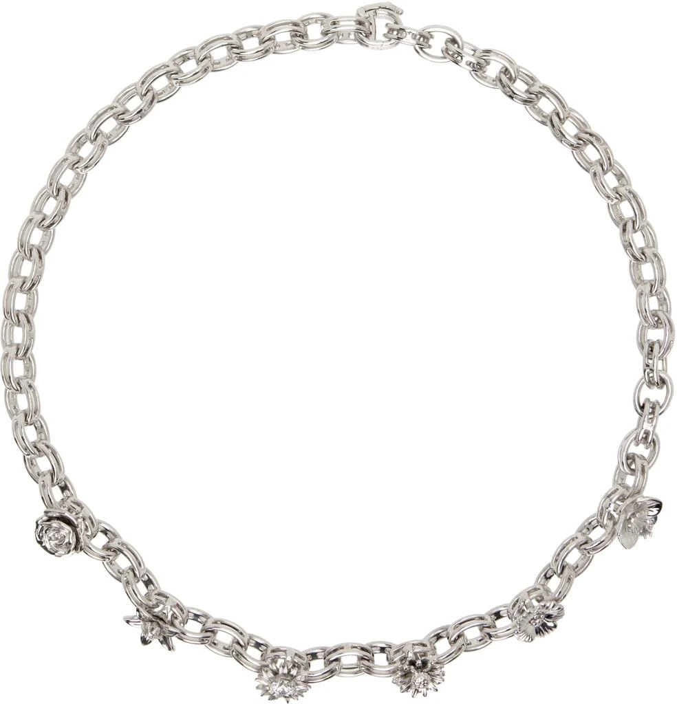 Bernard James SSENSE Exclusive Silver Maxi Flora Necklace 1