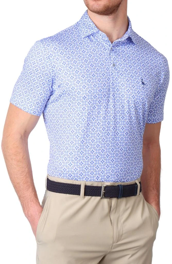 TailorByrd Geometric Floral Print Performance Polo 5