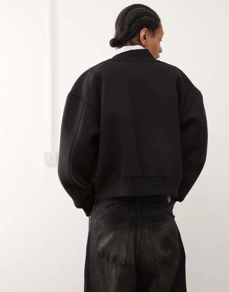 Weekday Weekday Sammy oversized scuba bomber jacket in black 4