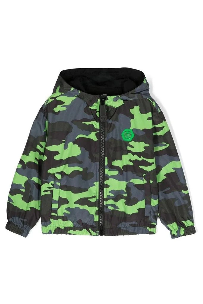 Philipp Plein Philipp Plein Junior Skull-Print Camouflage Jacket