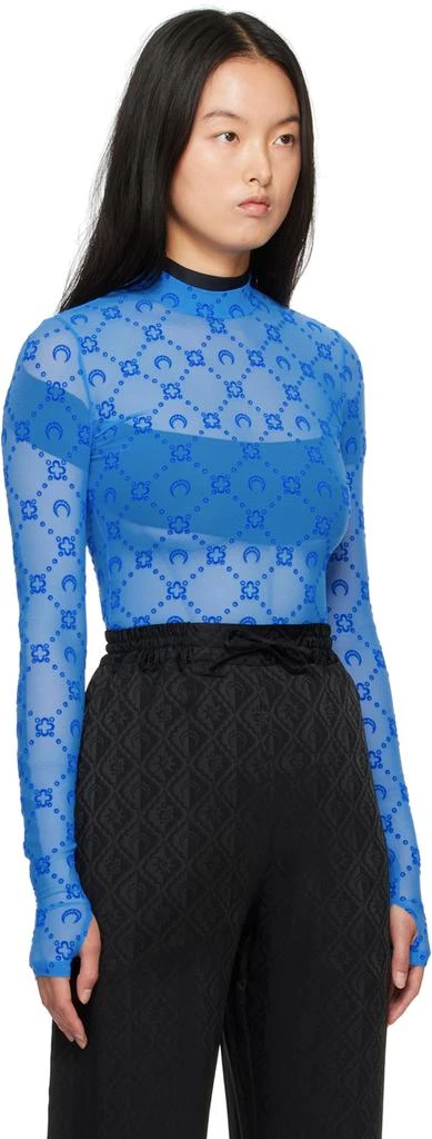 MARINE SERRE SSENSE Exclusive Blue Moonogram Second Skin Turtleneck 2