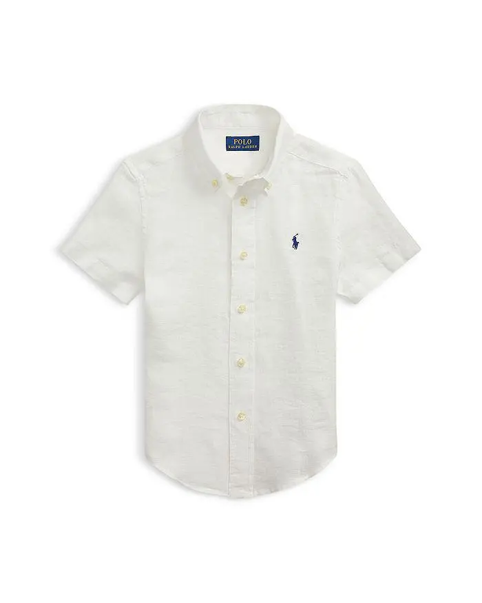 Ralph Lauren Boys' Linen Short Sleeve Shirt - Little Kid, Big Kid