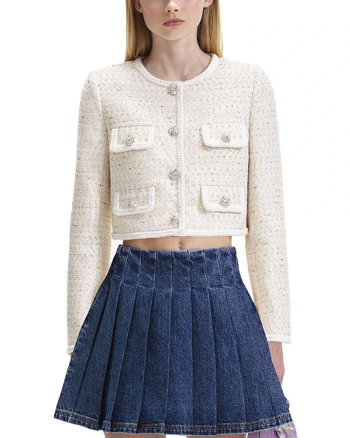 Self Portrait Cream Boucle Jacket 1
