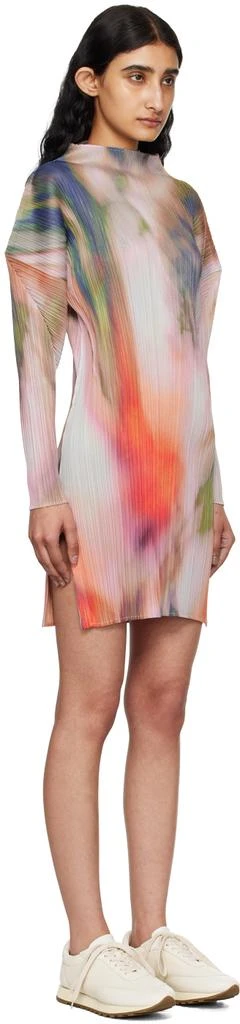 Pleats Please Multicolor Turnip & Spinach Minidress 2