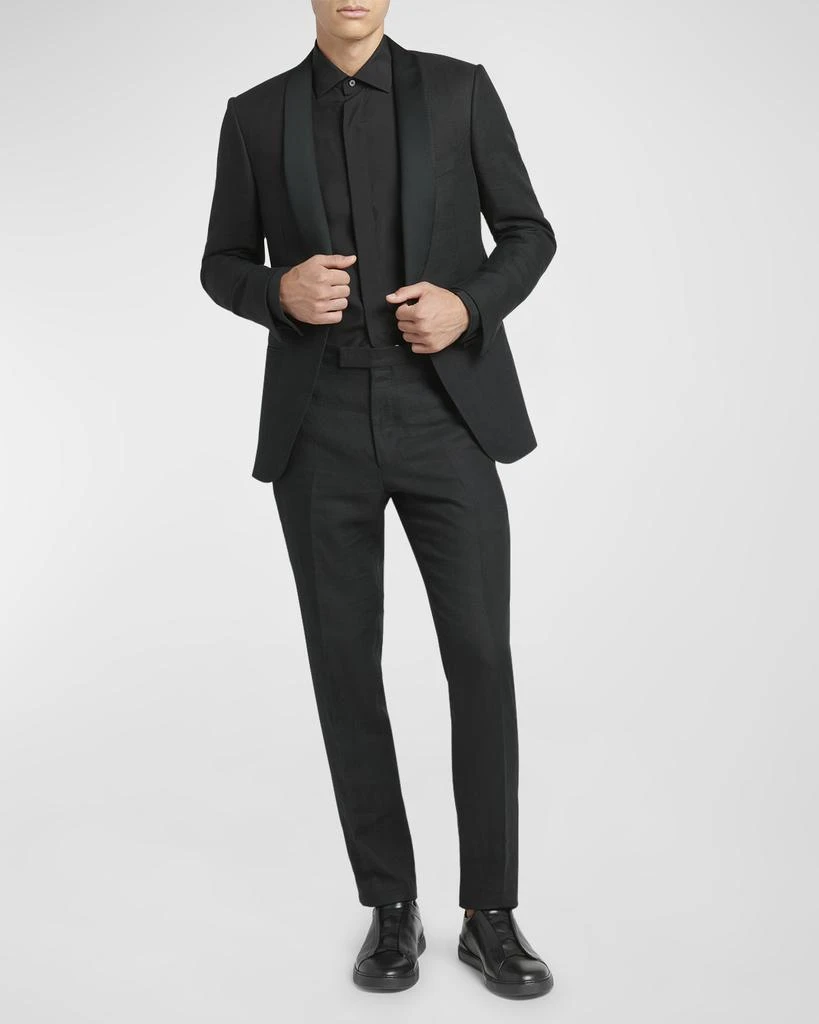 Zegna Men's Shawl-Collar Linen Tuxedo 3