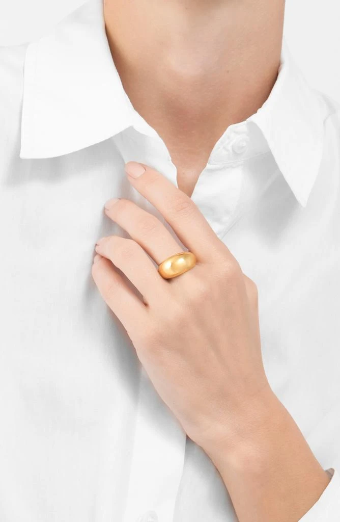 ADORNIA Water Resistant 14K Gold Plated Dome Ring 2