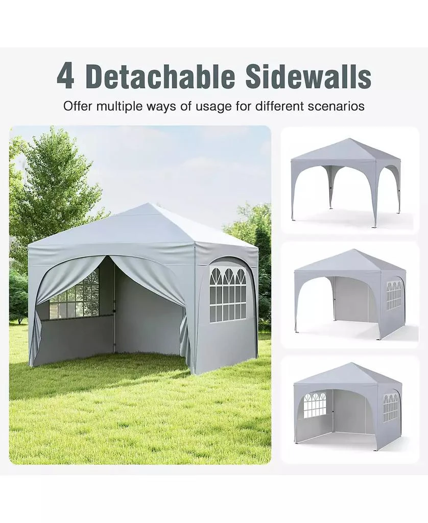 Mecale 10 X 10 FT Pop up Canopy Tent with 4 Removable Sidewall 5