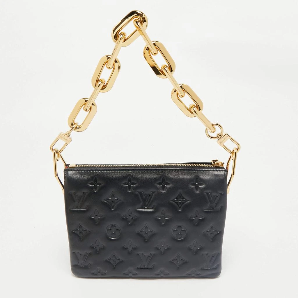 Louis Vuitton Louis Vuitton Black Monogram Embossed Puffy Leather Coussin BB Bag 4