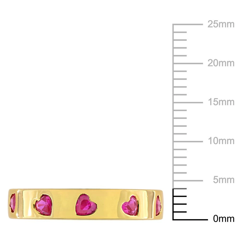 Mimi & Max 1 3/4ct TGW Heart-Cut Created Ruby Eternity Ring Yellow Silver 3