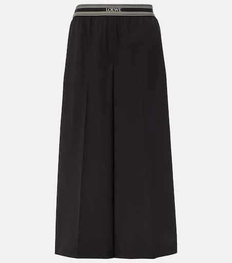 Loewe Cropped wool wide-leg pants 1