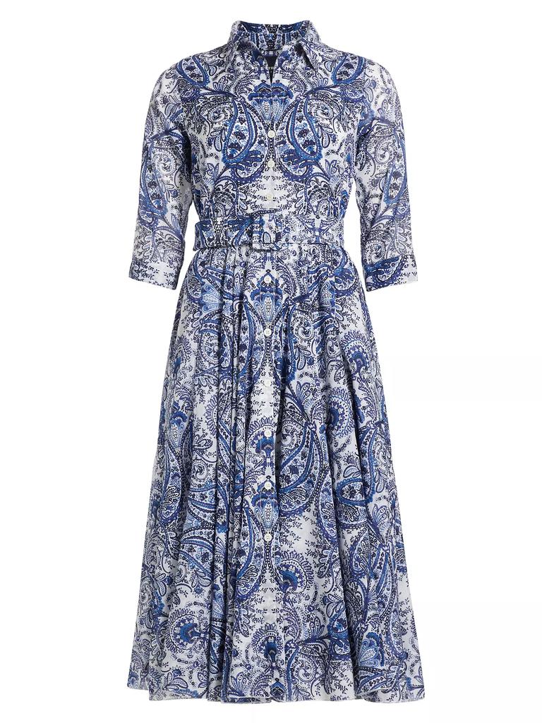 SAMANTHA SUNG Aster Paisley Cotton Shirtdress