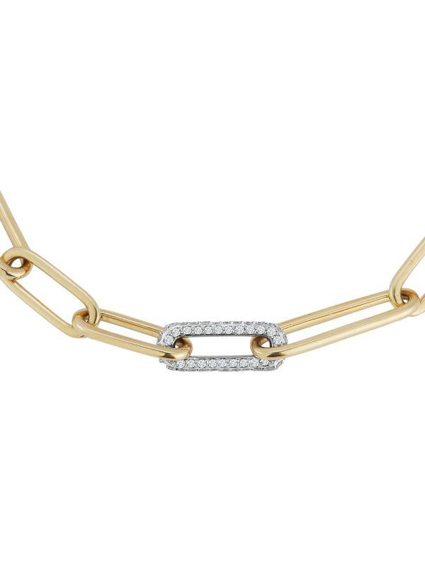 Nephora 14K Yellow Gold & 0.72 TCW Diamond Paperclip Bracelet