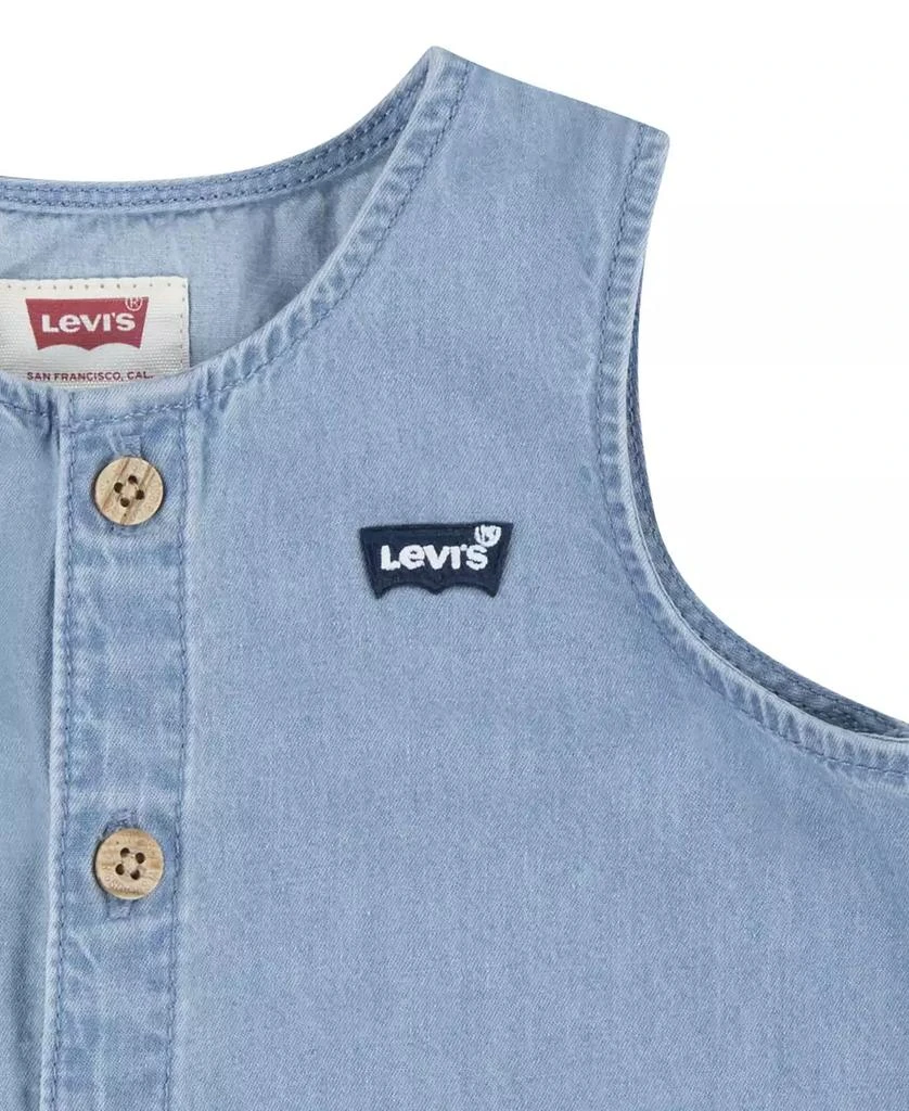 Levi's Baby Boys Denim Romper and Bucket Hat Set 3