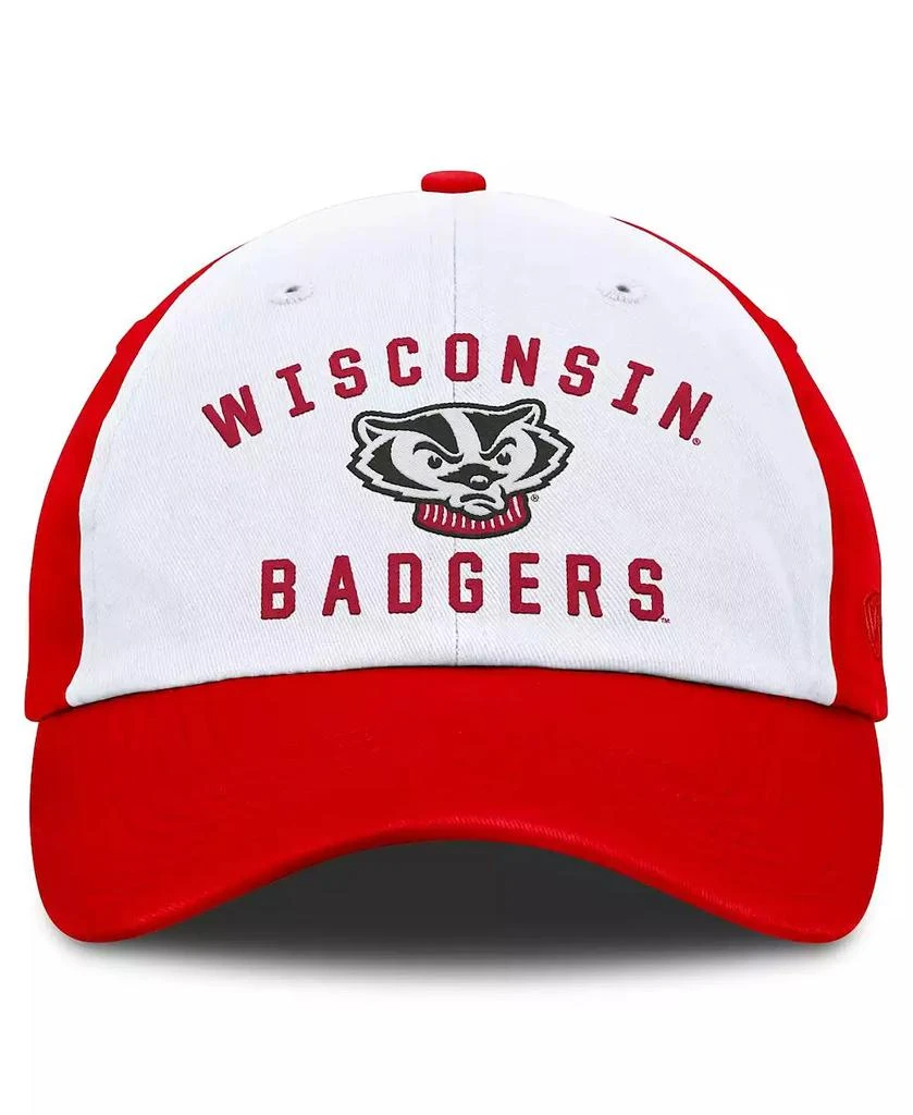 Top of the World Men's White/Red Wisconsin Badgers Weston Adjustable Hat 2