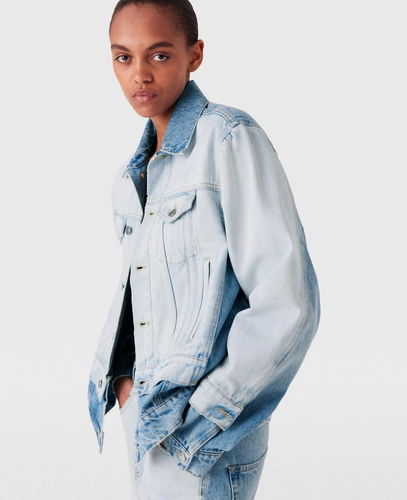 Stella McCartney Stella McCartney - Contrast Panel Denim Jacket, Woman, Blue, Size: M 1