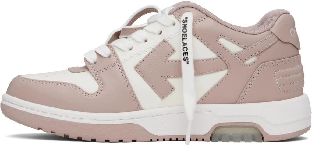 Off-White White & Pink Out Of Office Calf Leather Sneakers 3