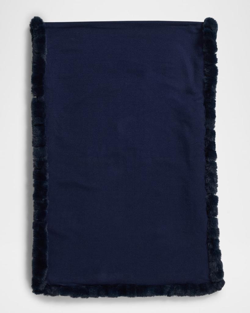 La Fiorentina Solid Wrap with Faux Fur Trim