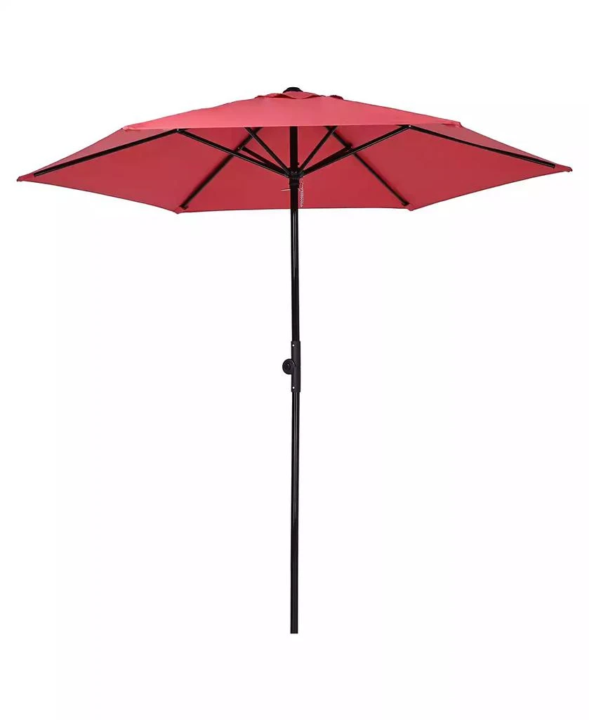 Yescom 7.5 Ft Outdoor Patio Umbrella 6 Ribs with Scale Tilt Button Strap UV30+ Sunshade Garden Parasol for Yard Deck Market Pool Red