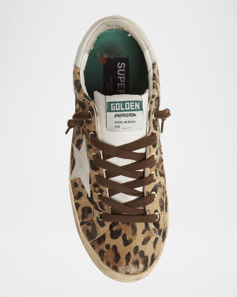 Shop Super-Star Leopard-Print Calf Hair Sneakers on Sale at