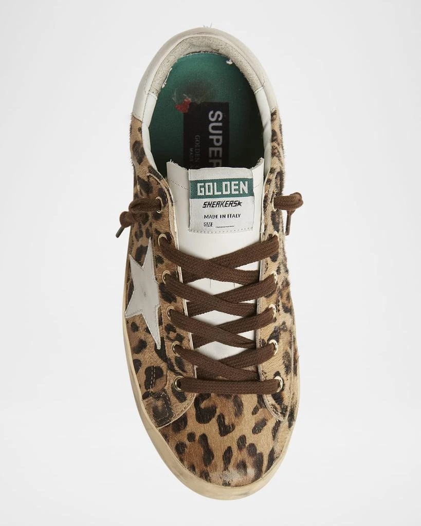 Golden Goose Super-Star Leopard-Print Calf Hair Sneakers 6