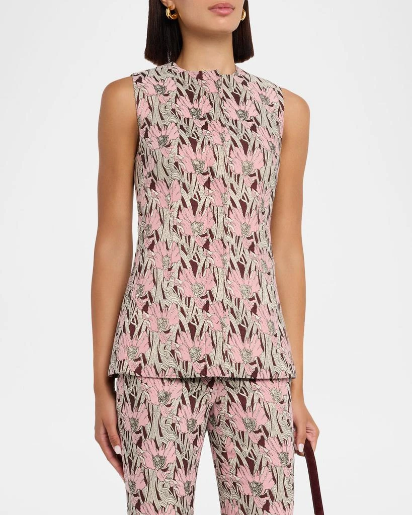 VERONICA BEARD Jessup Metallic Floral Vest 4