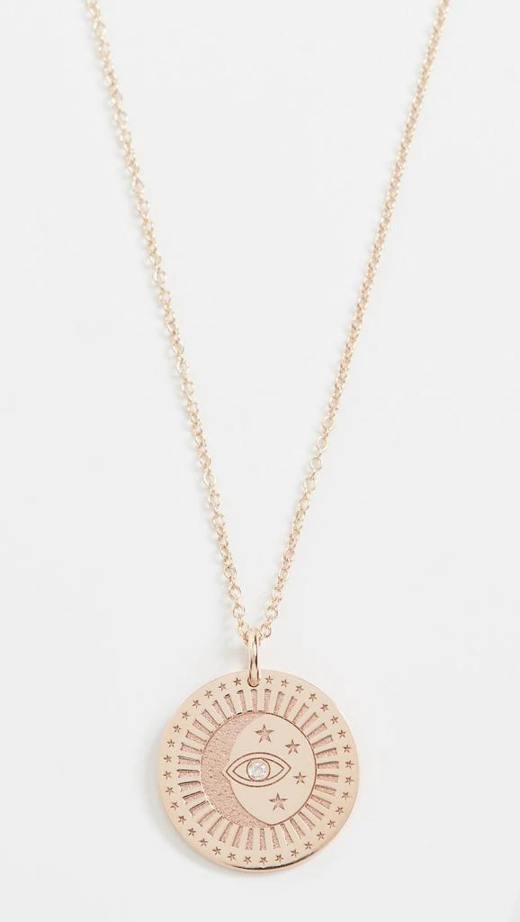 Zoe Chicco 14k Gold Small Celestial Protection Medallion Necklace 1