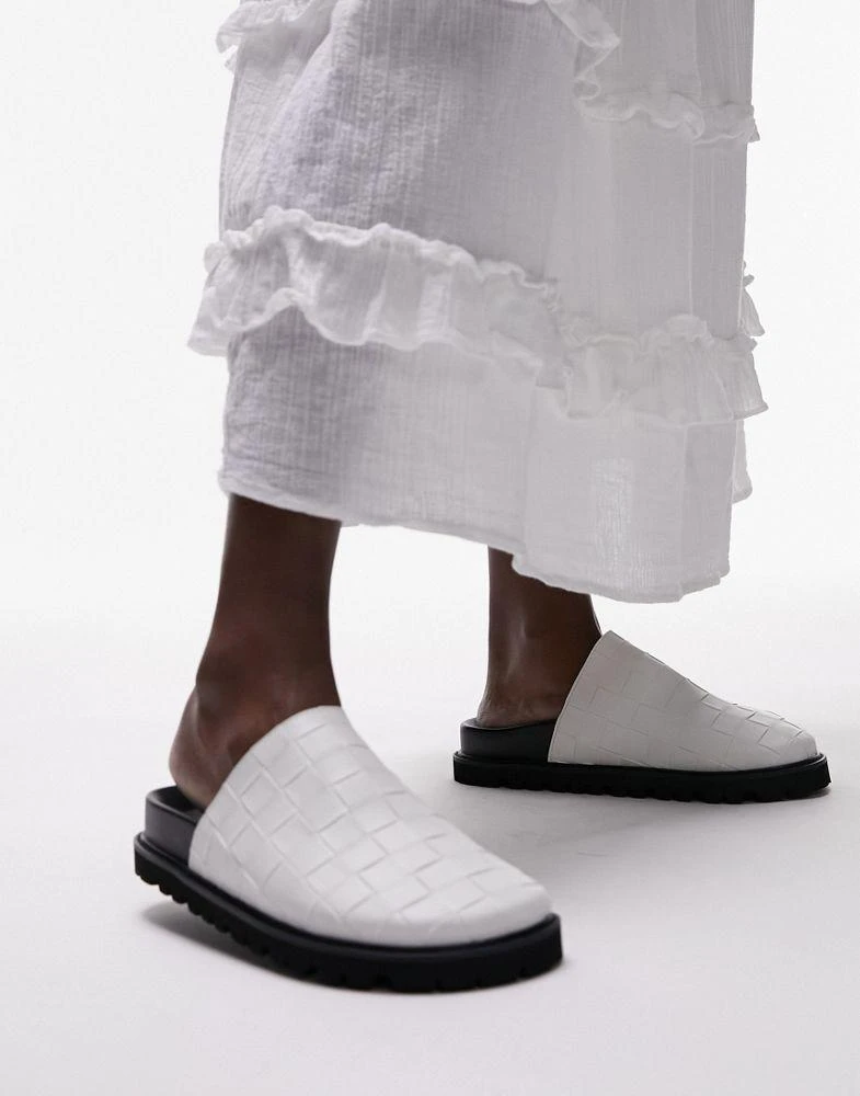 Topshop Topshop Beau woven mule in white 1
