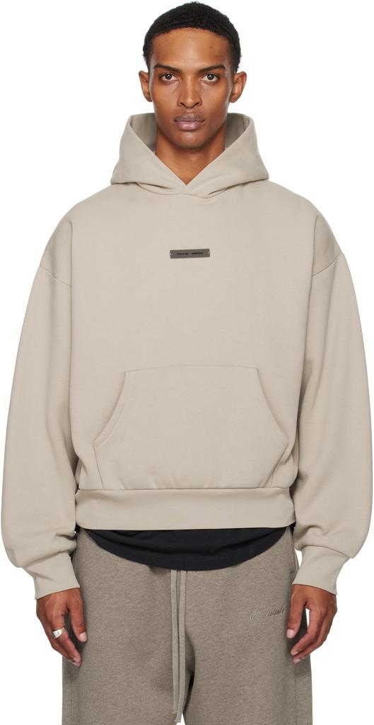 Essentials Taupe Classic Fit Fleece Hoodie
