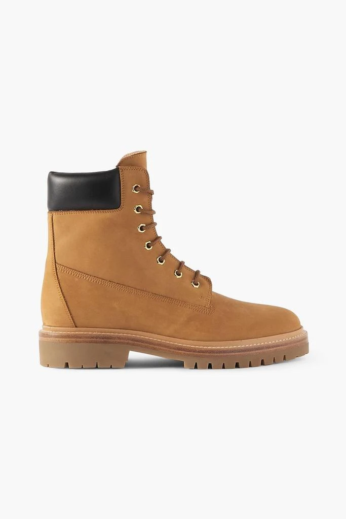 LEGRES Leather-trimmed nubuck ankle boots 1