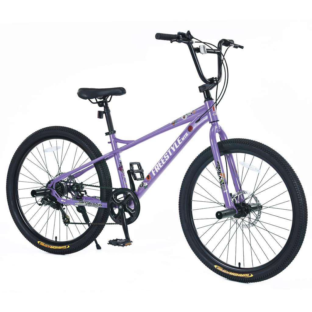Streamdale Furniture Streamdale Freestyle MTB Bike for 12+ 26" Purple, 7-Speed Shimano, Double Disc Brakes