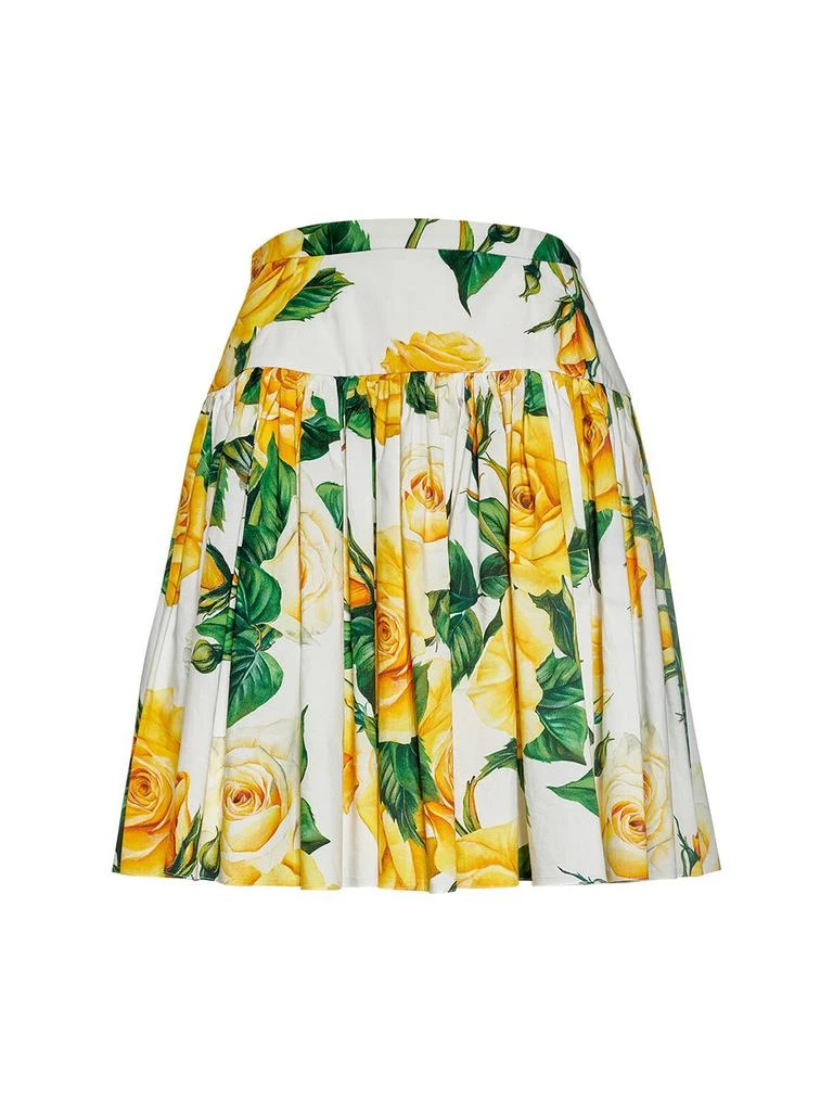 Dolce & Gabbana Rose Pleated Cotton Poplin Mini Skirt 1