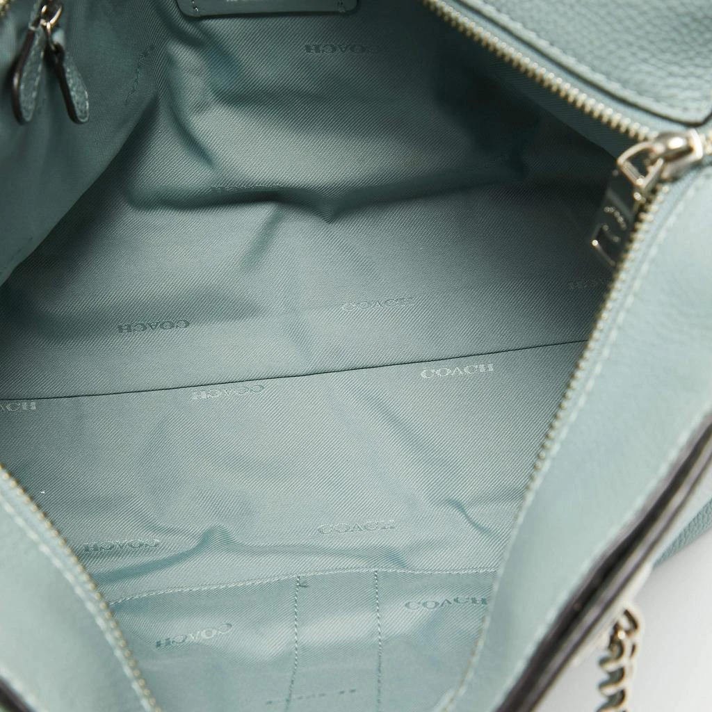Coach Coach Light Blue Leather Turnlock Chain Tote 8
