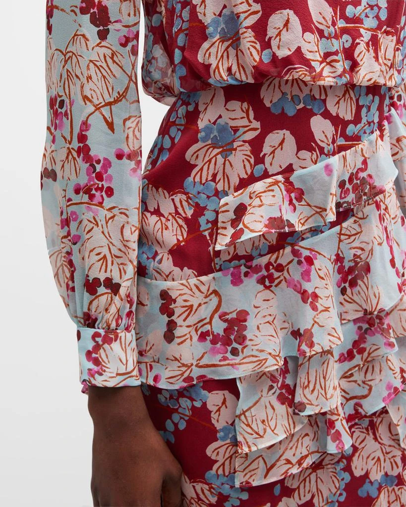 Saloni Isa Mock-Neck Floral-Print Silk Midi Dress 5