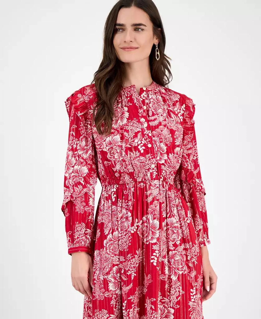 Style & Co Women's Ruffle-Trim Long-Sleeve Dress, Macy's Exclusive - Red Floral - Size XL Style & Co Women's Ruffle-Trim Long-Sleeve Dress, Macy's Exclusive - Red Floral - Size XL