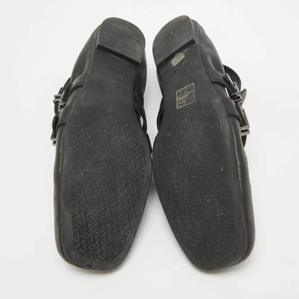 Stuart Weitzman Stuart Weitzman Black Leather Bolshoi Buckle Detail Ballet Flats Size 40 6