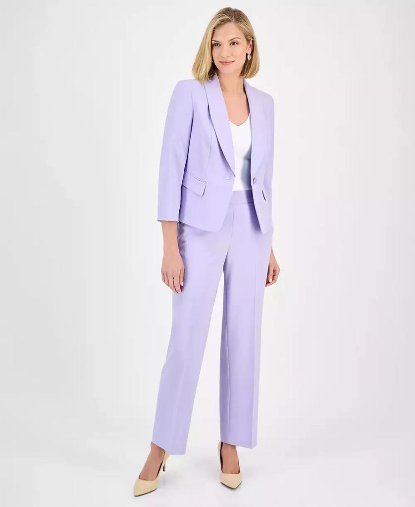 Le Suit Women
s Shawl-Collar One-Button Jacket 
Pull-On Straight-Leg Pants