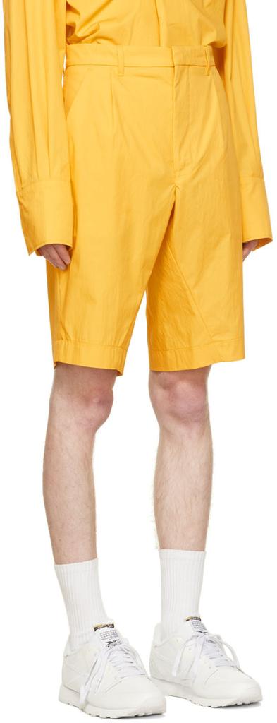 Bianca Saunders Yellow Cotton Shorts