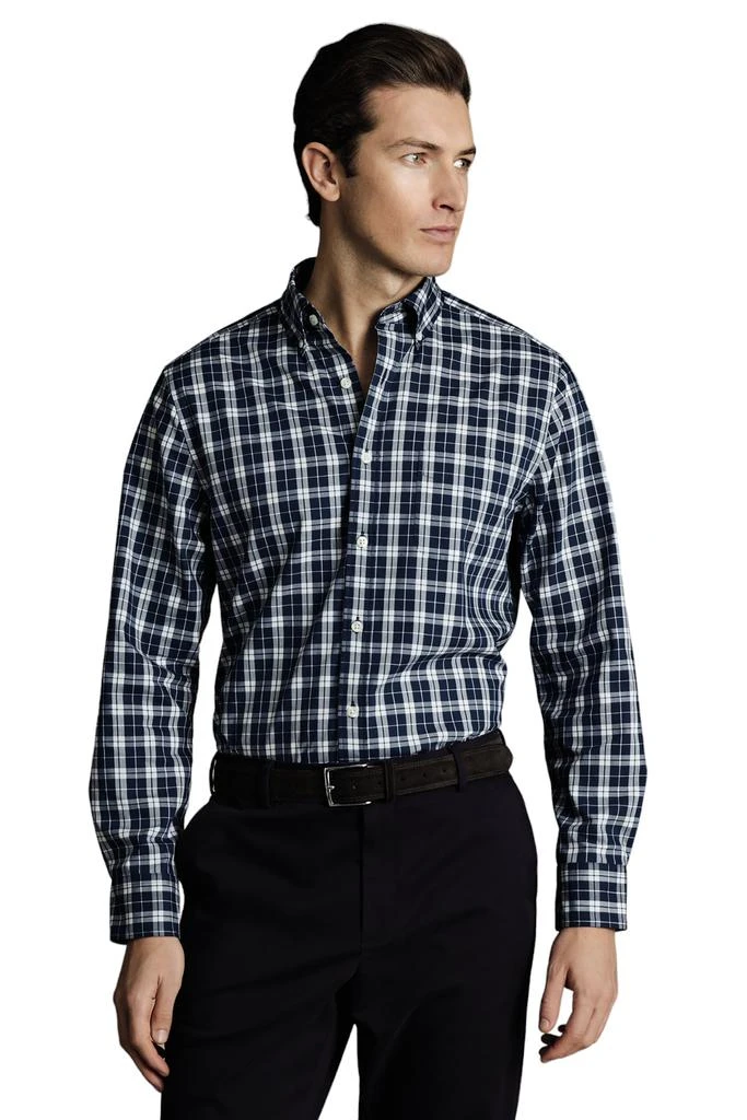 Charles Tyrwhitt Men's Slim Fit Button-Down Collar Non-Iron Stretch Poplin Check Shirt 7