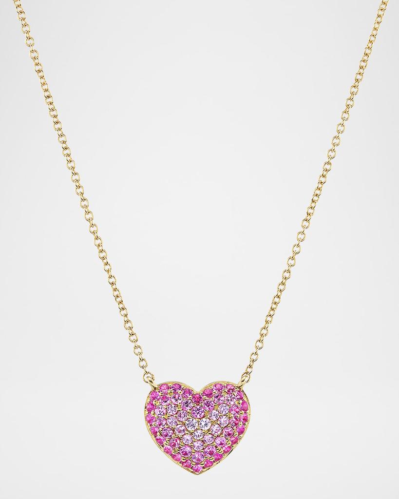 Emily P. Wheeler Lucy Ombré Heart Sapphire Necklace in 18K Yellow Gold, 16"
