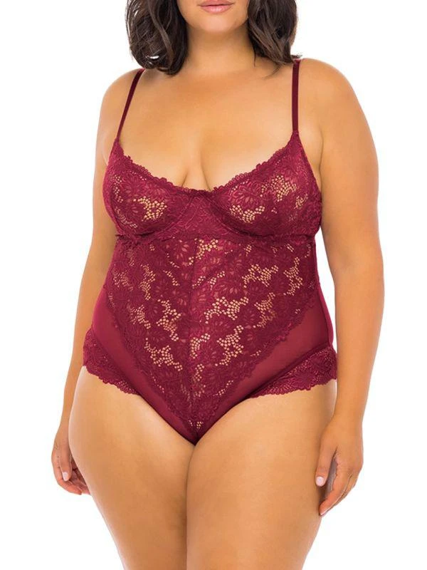 OH LA LA CHERI Plus Page Cutout Lace Teddy 1