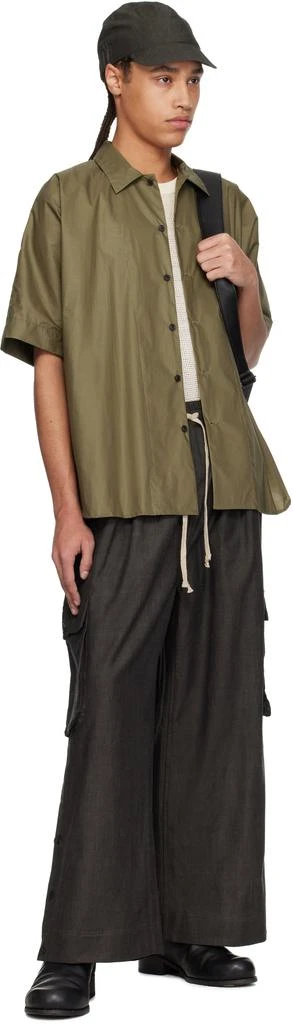 Jan-Jan Van Essche Khaki O-Project Coated Typewriter Short Sleeve Shirt 4