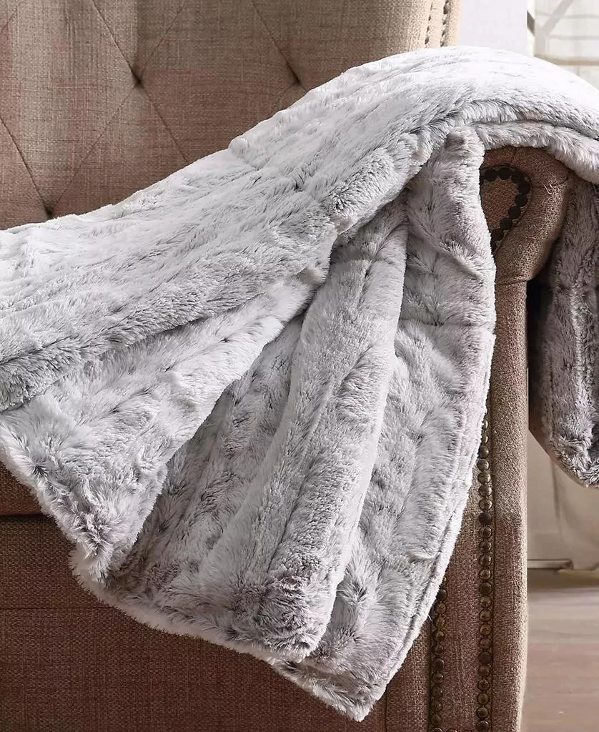 Christian Siriano New York Christian Siriano Snow Leopard Luxury Faux-Fur Throw, 60" x 70" 1
