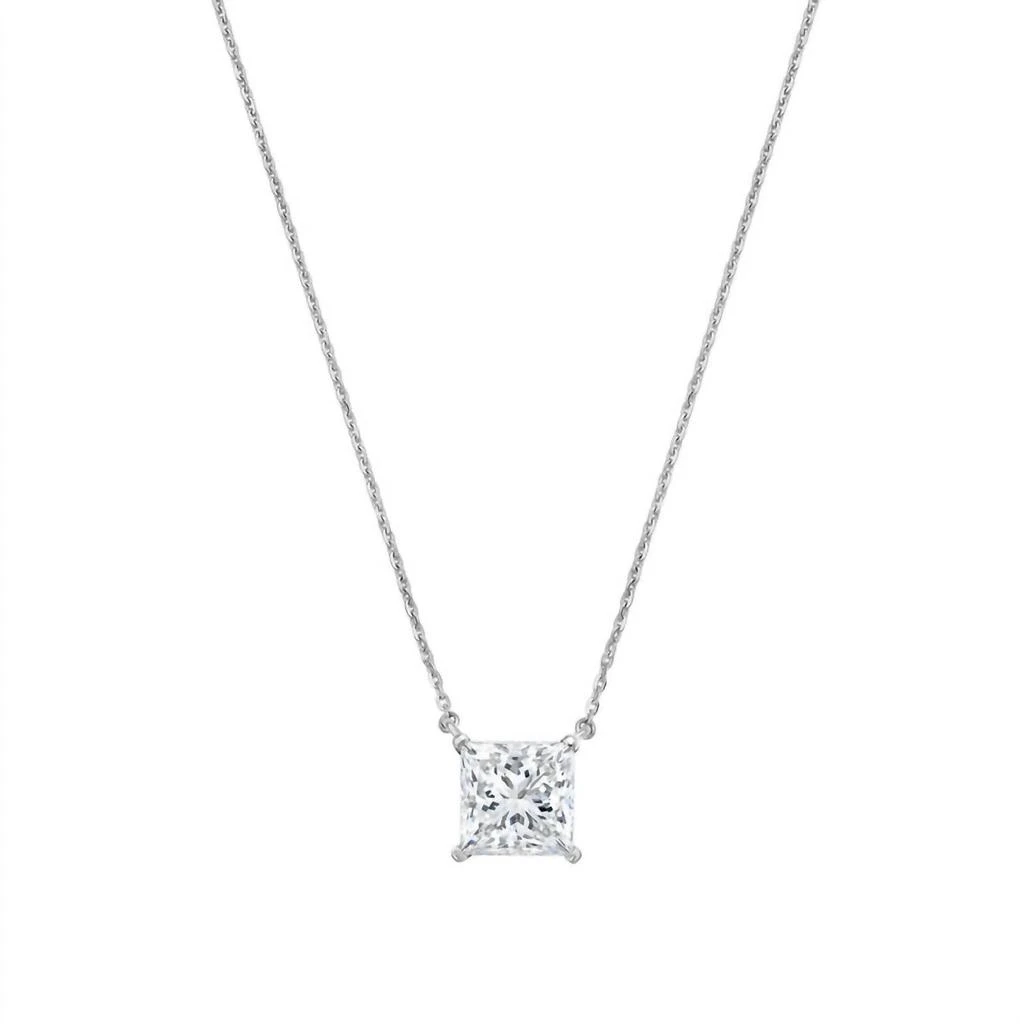 Diana M Jewels Diana M Jewels - 1.00 Ct Lab Grown Princess Cut East West Diamond Pendant Necklace