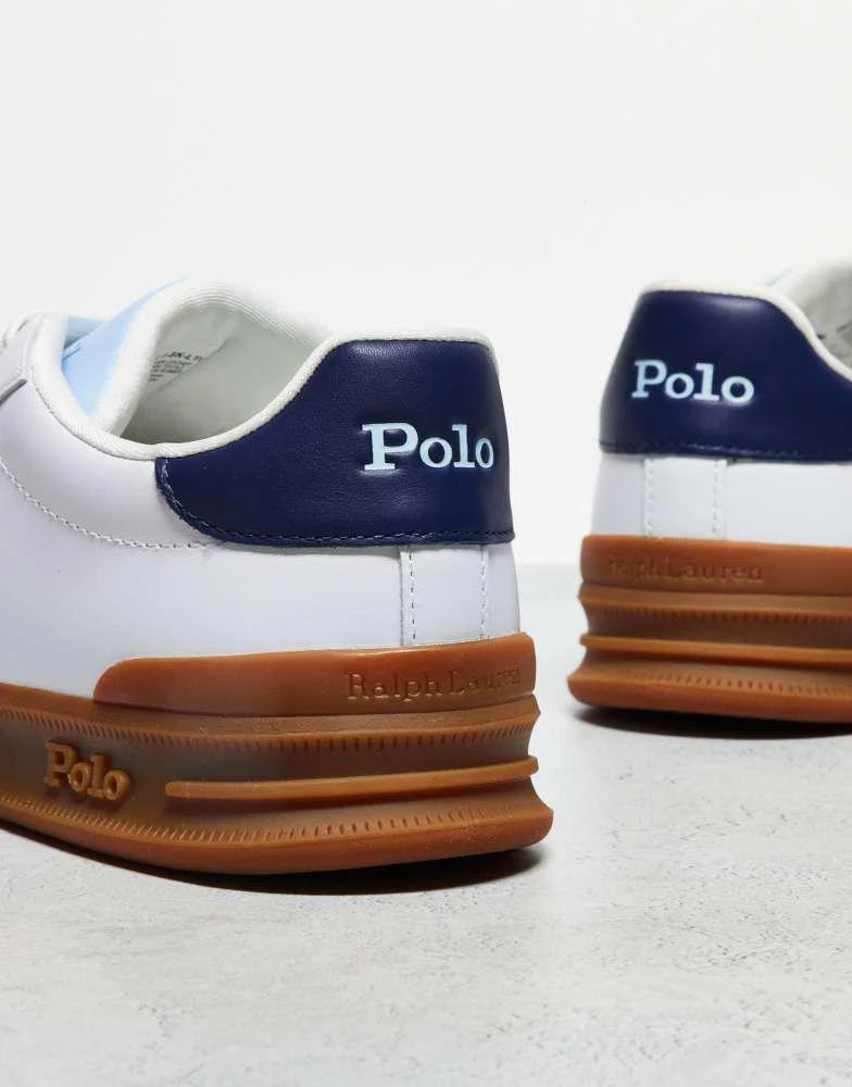 Ralph Lauren Polo Ralph Lauren Heritage Court Unisex trainer in white with gum sole and contrast tongue 2