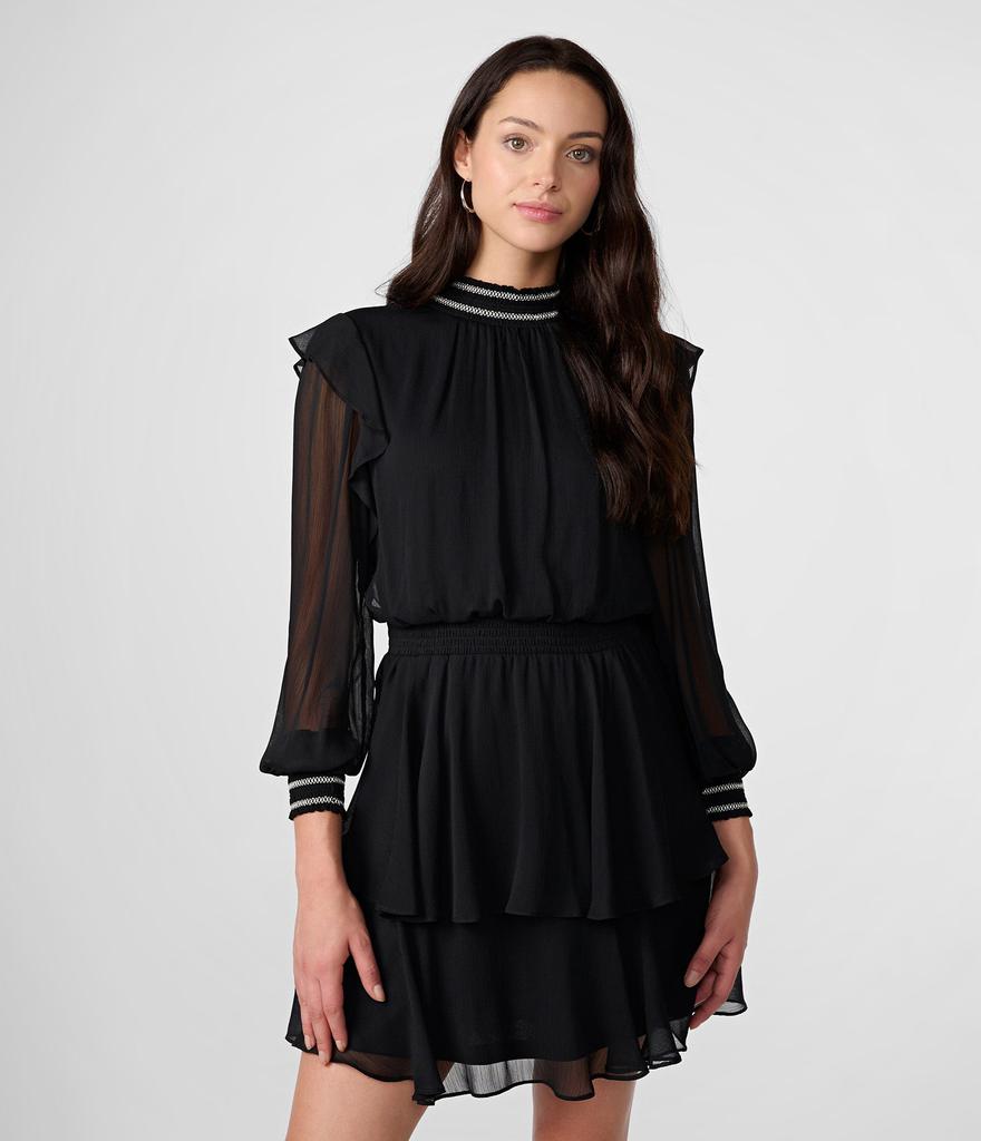 Karl Lagerfeld Paris SMOCKED CHIFFON DRESS