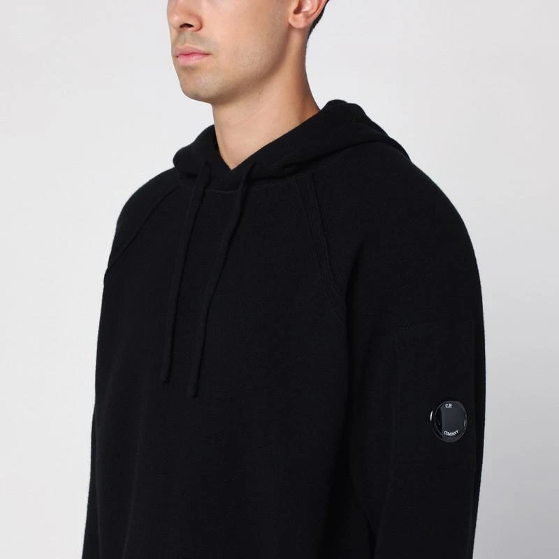 C.P. Company Black wool-blend hoodie 5