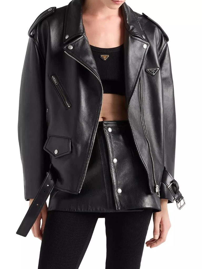 Prada Nappa Leather Biker Jacket 2
