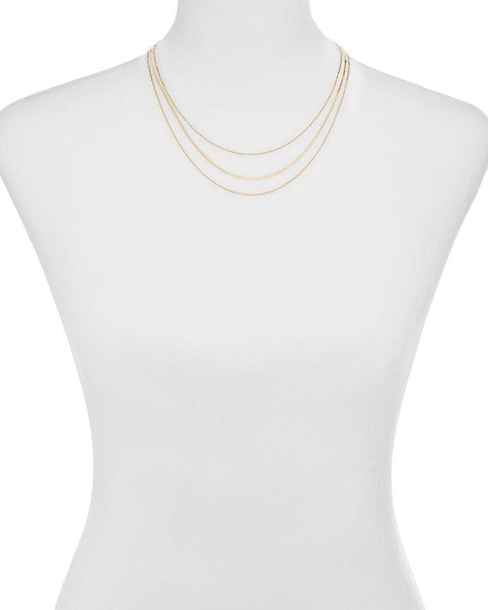 Argento Vivo Ball & Herringbone Chain Layered Necklace in 14K Gold Plated Sterling Silver, 16"-18"